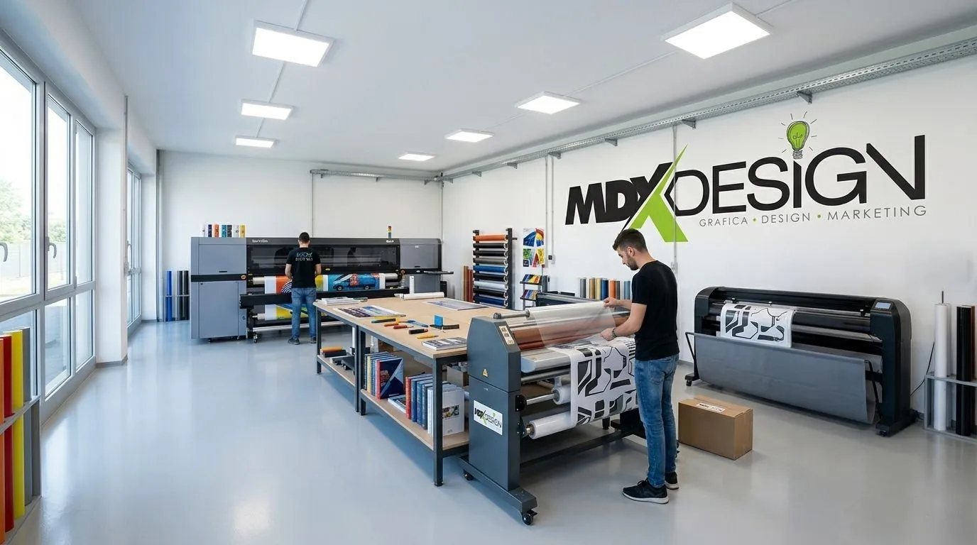 Il laboratorio di MDX Design con i plotter di stampa